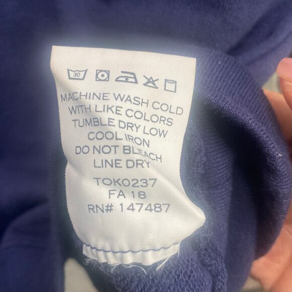 Draper James Top Small Darlin' Navy Spellout Blue 3/4 Sleeve Sweatshirt Preppy‎ - Picture 13 of 14